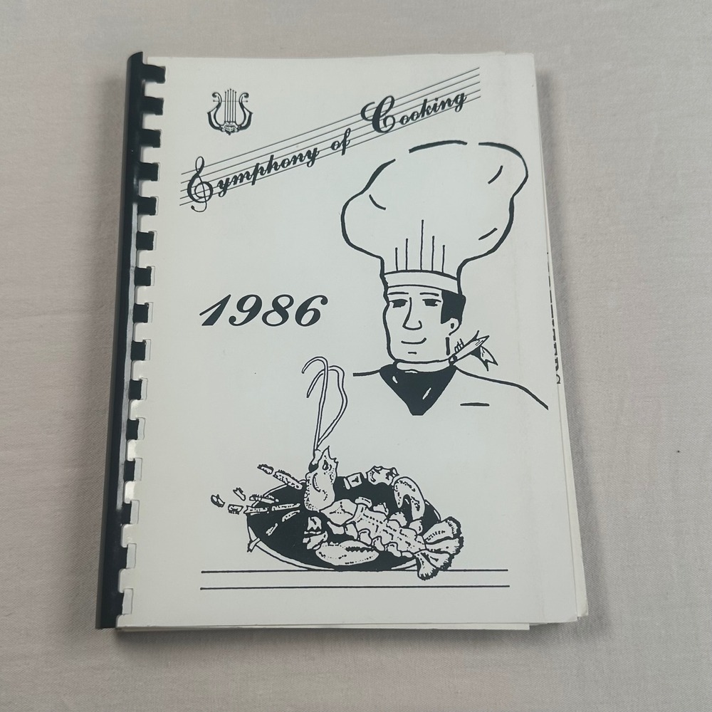 Vintage 1986 Symphony of Cooking 20th Annual Gourmet Day Spiral Cookbook Tabbed